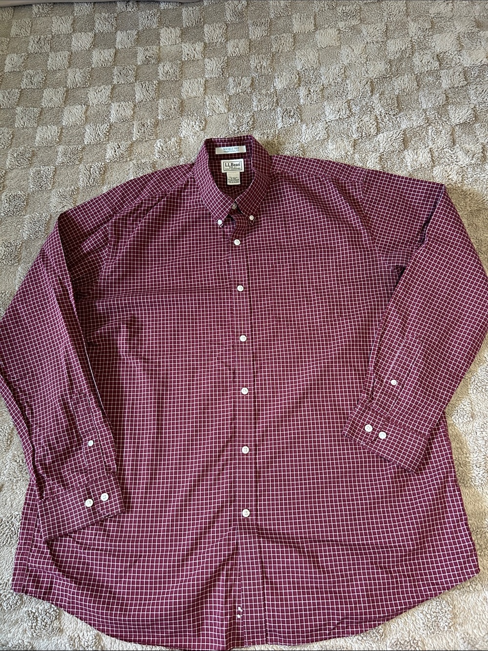 L.L. Bean Wrinkle-Free Traditional Fit Button Down Shirt Men’s XL Cotton